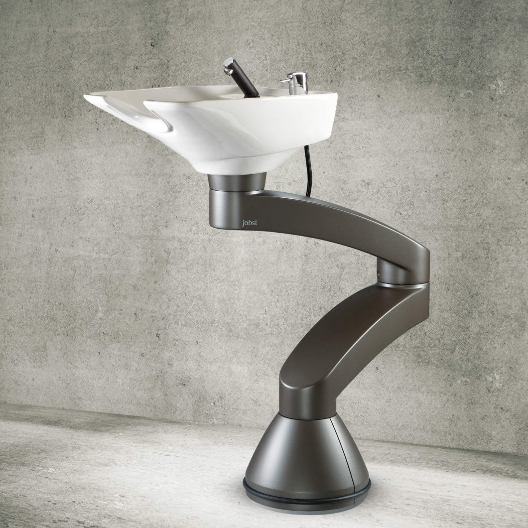 Contura swing PLUS - Dark grey freestanding basin - White bowl